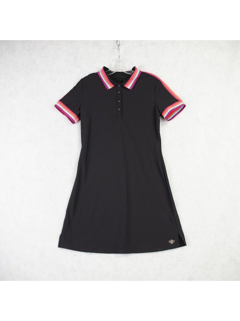 Johnny Was Bee Active Black Polo Golf Dress Size Small Athleisure Tennis Pink
